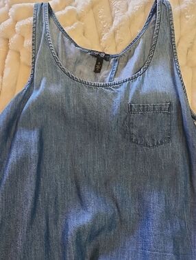 Jessica Simpson Light Wash Denim Tank Top with Pocket